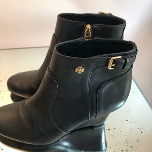 Tory Burch Black Leather Booties
